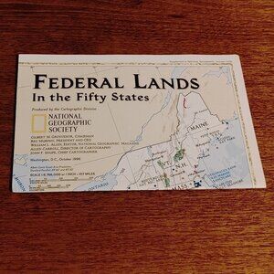 NATIONAL GEOGRAPHIC FEDERAL LANDS in the Fifty States MAP October 1996